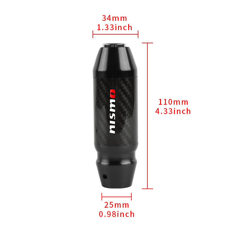 Brand New Nismo Universal Real Carbon Fiber Black Aluminum Automatic Transmission Racing Gear Shift Knob