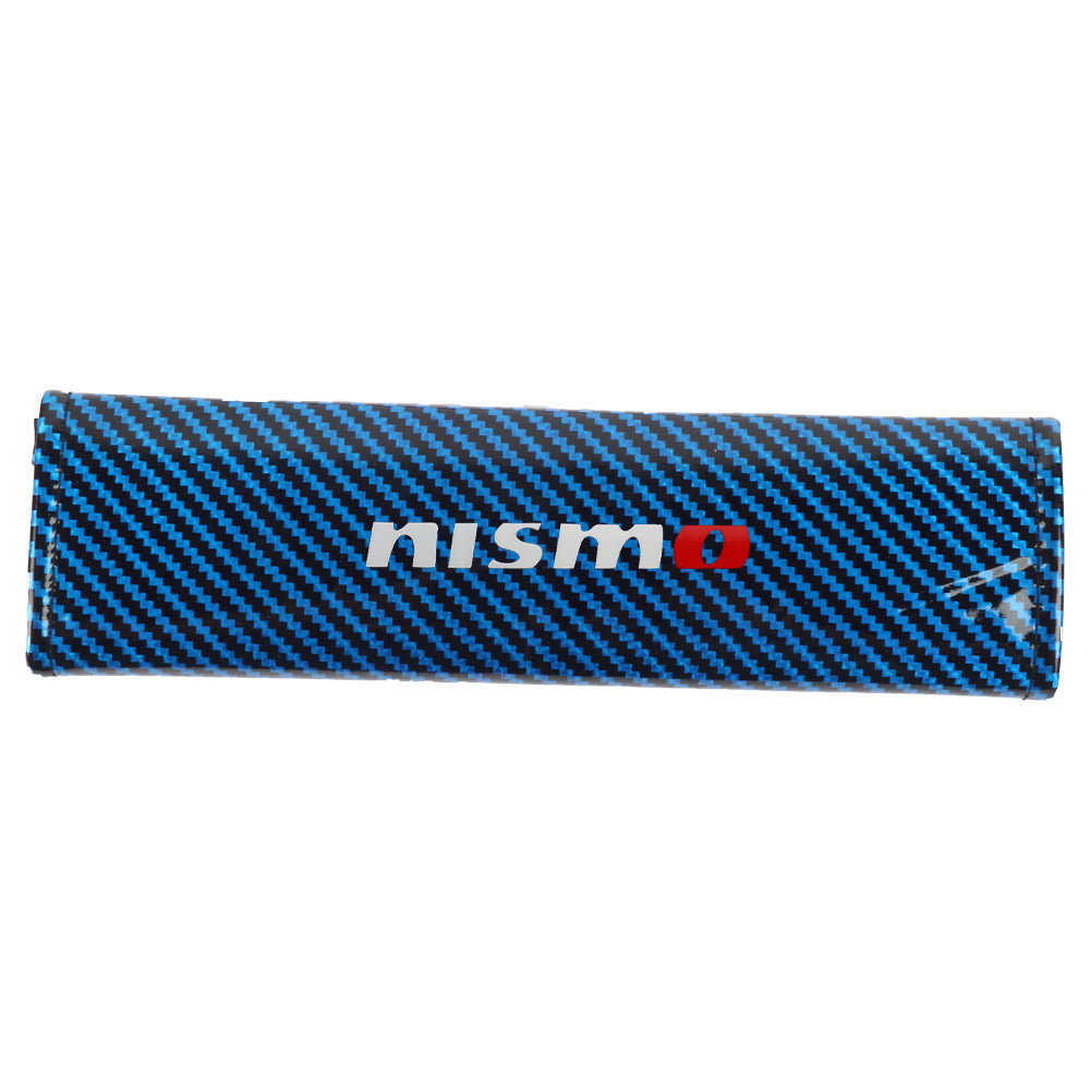 Brand New Universal 2PCS Nismo Blue Carbon Fiber Look Car Seat Belt Covers Shoulder Pad