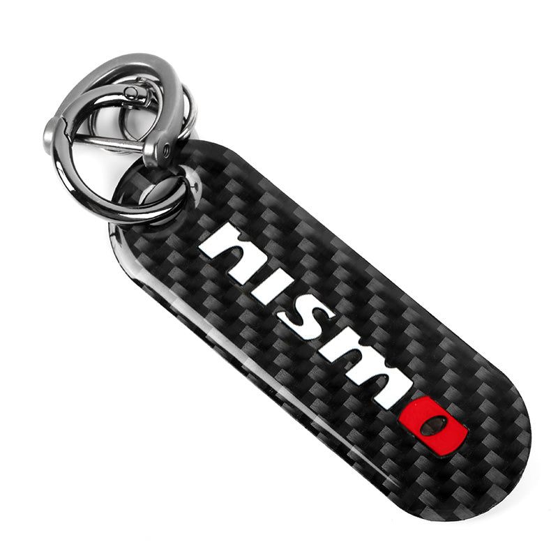 Brand New Universal 100% Real Carbon Fiber Keychain Key Ring For Nismo
