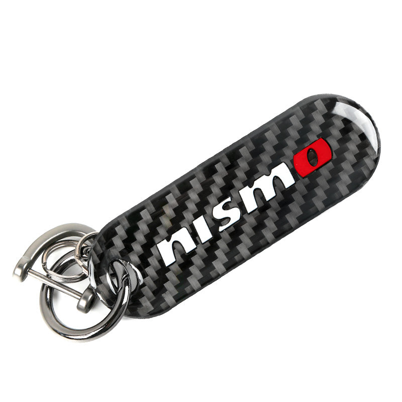 Brand New Universal 100% Real Carbon Fiber Keychain Key Ring For Nismo