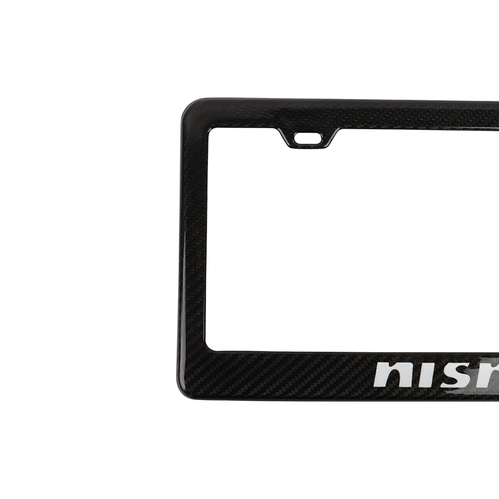 Brand New 1PCS Nismo Real 100% Carbon Fiber License Plate Frame Tag Cover Original 3K With Free Caps