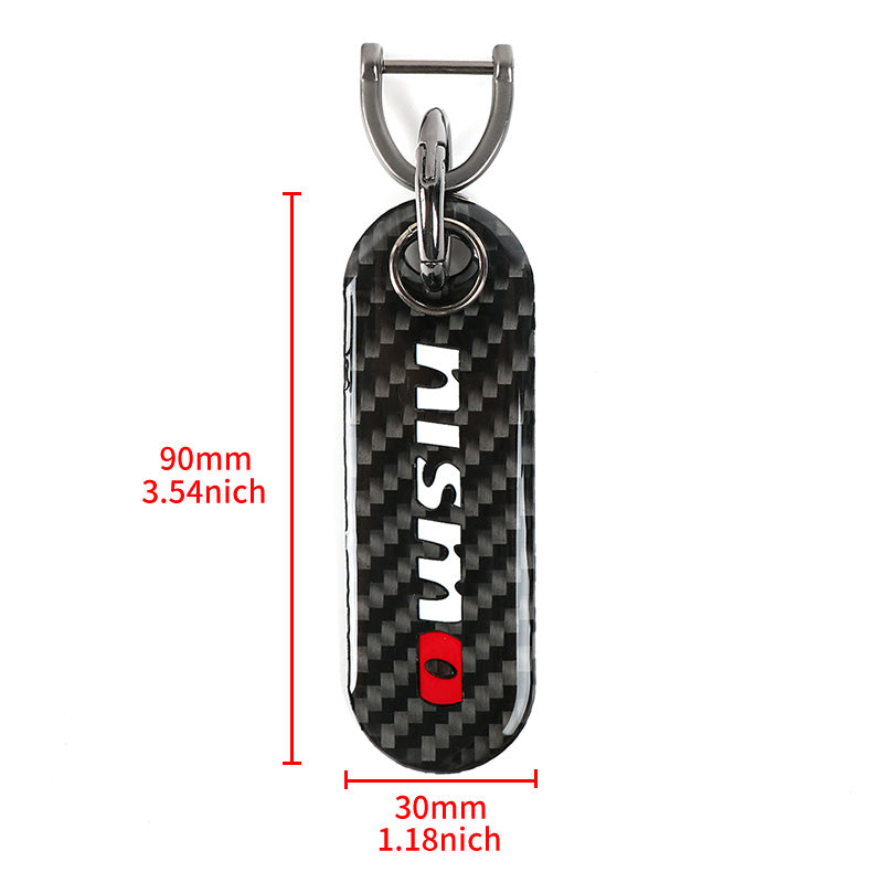 Brand New Universal 100% Real Carbon Fiber Keychain Key Ring For Nismo