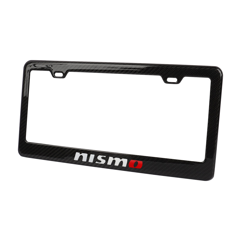 Brand New 1PCS Nismo Real 100% Carbon Fiber License Plate Frame Tag Cover Original 3K With Free Caps