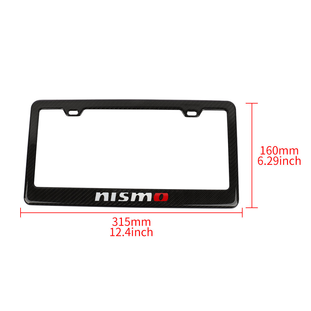Brand New 1PCS Nismo Real 100% Carbon Fiber License Plate Frame Tag Cover Original 3K With Free Caps