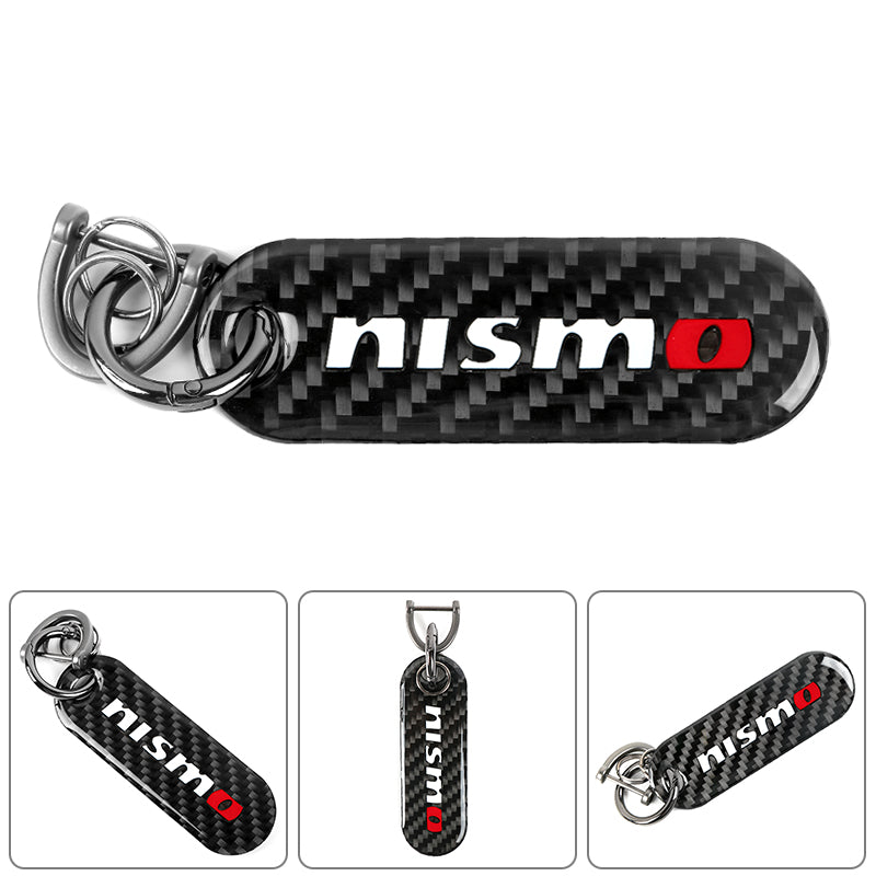 Brand New Universal 100% Real Carbon Fiber Keychain Key Ring For Nismo