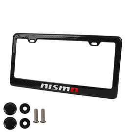Brand New 2PCS Nismo Real 100% Carbon Fiber License Plate Frame Tag Cover Original 3K With Free Caps