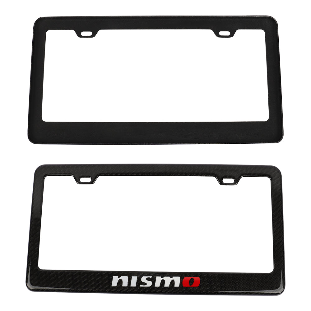 Brand New 1PCS Nismo Real 100% Carbon Fiber License Plate Frame Tag Cover Original 3K With Free Caps