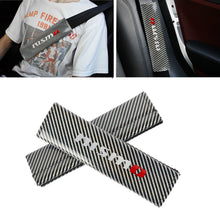 Load image into Gallery viewer, Brand New Universal 2PCS Nismo Silver Carbon Fiber Look Car Seat Belt Covers Shoulder Pad
