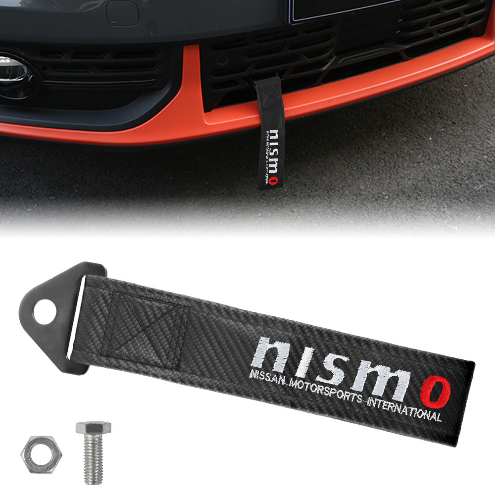 Brand New Nismo Carbon Fiber High Strength Tow Towing Strap Hook For Front / REAR BUMPER JDM