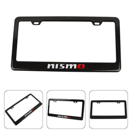 Brand New 1PCS Nismo Real 100% Carbon Fiber License Plate Frame Tag Cover Original 3K With Free Caps