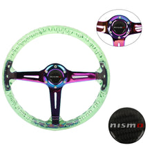 Load image into Gallery viewer, Brand New JDM Nismo Universal 6-Hole 350mm Deep Dish Vip Green Crystal Bubble Neo Spoke Steering Wheel