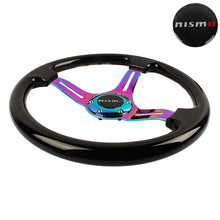 Load image into Gallery viewer, Brand New 350mm 14&quot; Universal JDM Nismo Deep Dish ABS Racing Steering Wheel Black With Neo-Chrome Spoke