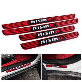 Brand New 4PCS Universal Nismo Red Rubber Car Door Scuff Sill Cover Panel Step Protector V2