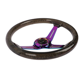 Brand New JDM Nismo Universal 6-Hole 350mm Deep Dish Vip Black Crystal Bubble Neo Spoke Steering Wheel