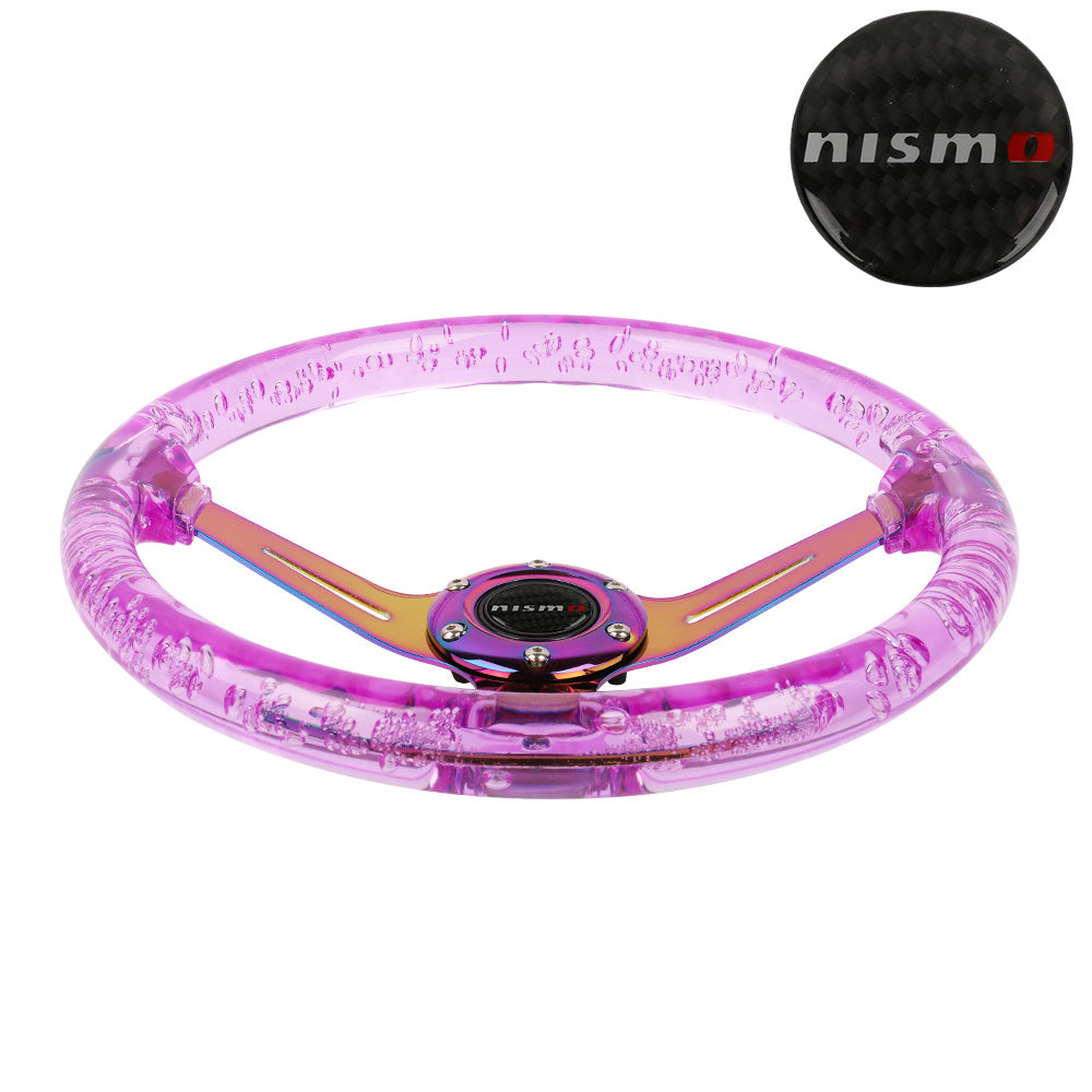 Brand New JDM Nismo Universal 6-Hole 350mm Deep Dish Vip Purple Crystal Bubble Neo Spoke Steering Wheel
