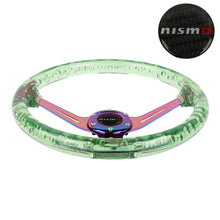 Load image into Gallery viewer, Brand New JDM Nismo Universal 6-Hole 350mm Deep Dish Vip Green Crystal Bubble Neo Spoke Steering Wheel