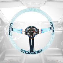 Load image into Gallery viewer, Brand New JDM Nismo Universal 6-Hole 350mm Deep Dish Vip Teal Crystal Bubble Burnt Blue Spoke Steering Wheel