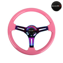 Load image into Gallery viewer, Brand New 350mm 14&quot; Universal JDM NISMO Deep Dish ABS Racing Steering Wheel Pink With Neo-Chrome Spoke