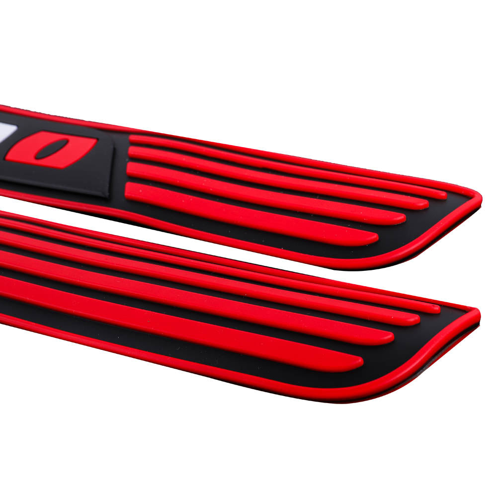 Brand New 4PCS Universal Nismo Red Rubber Car Door Scuff Sill Cover Panel Step Protector V2
