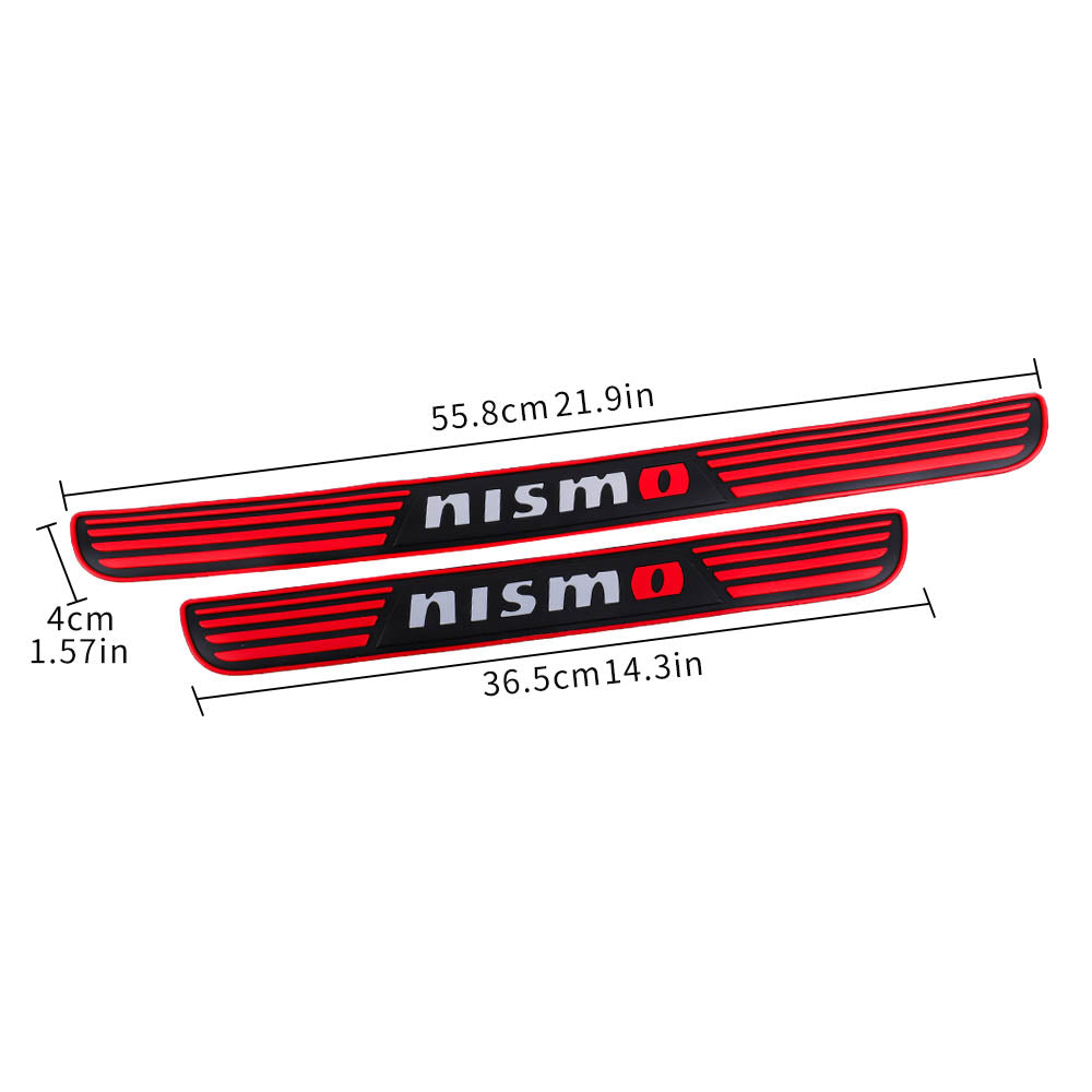 Brand New 4PCS Universal Nismo Red Rubber Car Door Scuff Sill Cover Panel Step Protector V2