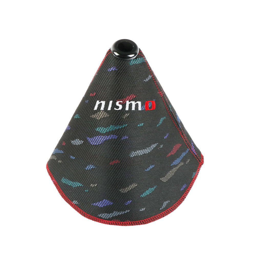 BRAND NEW UNIVERSAL JDM BLACK Nismo Style Shift Knob Shifter Boot Cover Red Stitch AT/MT Universal