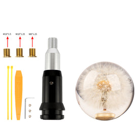 Brand New Universal JDM Dandelion Real Flowers Head Automatic Car Gear Shift Knob Shifter