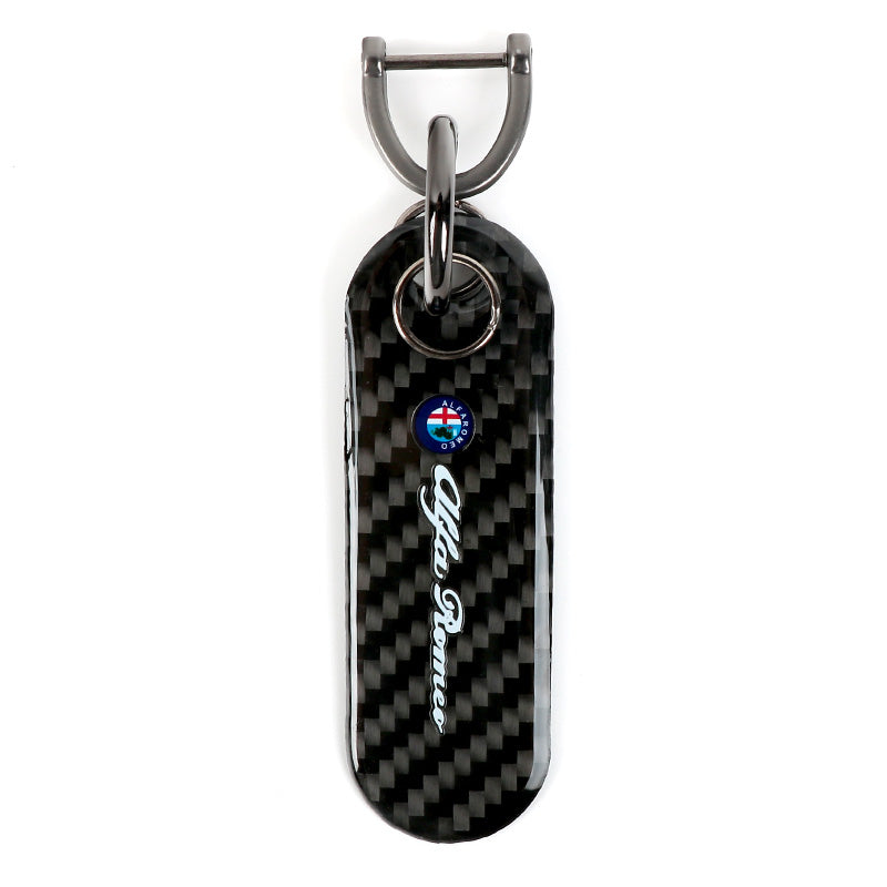 Brand New Universal 100% Real Carbon Fiber Keychain Key Ring For ALFA ROMEO