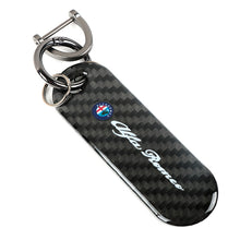 Load image into Gallery viewer, Brand New Universal 100% Real Carbon Fiber Keychain Key Ring For ALFA ROMEO