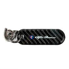 Load image into Gallery viewer, Brand New Universal 100% Real Carbon Fiber Keychain Key Ring For ALFA ROMEO