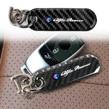 Brand New Universal 100% Real Carbon Fiber Keychain Key Ring For ALFA ROMEO