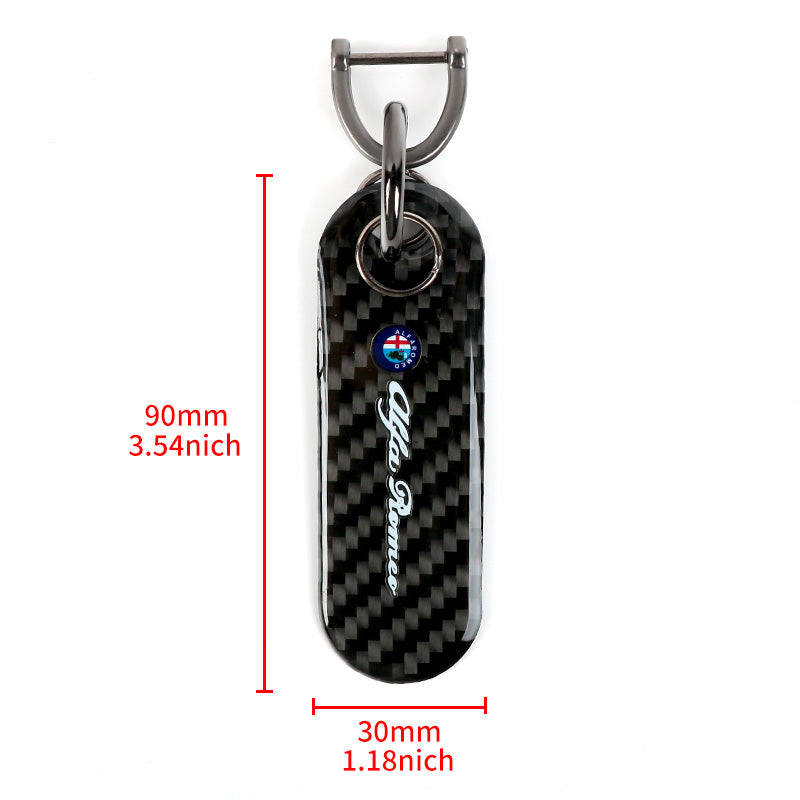 Brand New Universal 100% Real Carbon Fiber Keychain Key Ring For ALFA ROMEO