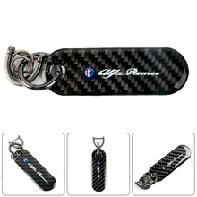 Load image into Gallery viewer, Brand New Universal 100% Real Carbon Fiber Keychain Key Ring For ALFA ROMEO