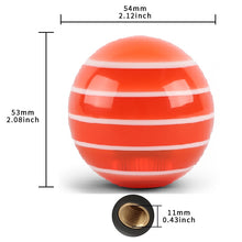 Load image into Gallery viewer, Brand New Jdm Universal Glossy Orange W/White Stripes Round Ball Shifter Shift Knob M8 M10 M12