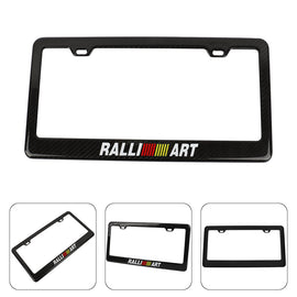 Brand New 1PCS Ralliart Real 100% Carbon Fiber License Plate Frame Tag Cover Original 3K With Free Caps