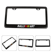 Load image into Gallery viewer, Brand New 2PCS Ralliart Real 100% Carbon Fiber License Plate Frame Tag Cover Original 3K With Free Caps