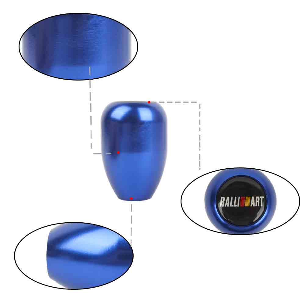 Brand New JDM Universal Ralliart Black Sticker Aluminum Manual Gear Stick Blue Shift Knob Shifter M8 M10 M12