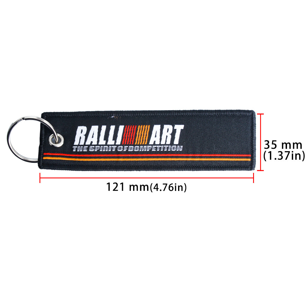 BRAND NEW JDM RALLIART BLACK DOUBLE SIDE Racing Cell Holders Keychain Universal