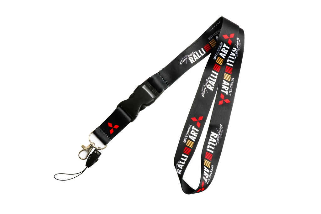 BRAND NEW RALLIART JDM Car Keychain Tag Rings Keychain JDM Drift Lanyard Black