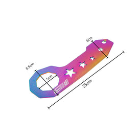 Brand New Universal JDM Ralliart Neo Chrome Rear Anodized Billet Aluminum Racing Tow Hook Kit