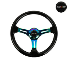 Load image into Gallery viewer, Brand New 350mm 14&quot; Universal JDM Ralliart Deep Dish ABS Racing Steering Wheel Black With Neo-Chrome Spoke