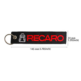 BRAND NEW JDM RECARO BLACK DOUBLE SIDE Racing Cell Holders Keychain Universal