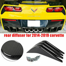 Load image into Gallery viewer, 2014-2020 Corvette C7-4PCS Rear Bumper Lower Air Diffuser Fins Carbon Fiber Look