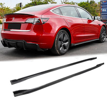 Load image into Gallery viewer, Brand New Tesla Model 3 2017-2023 Real Carbon Fiber Side Skirts Extension Lip Rocker Panel