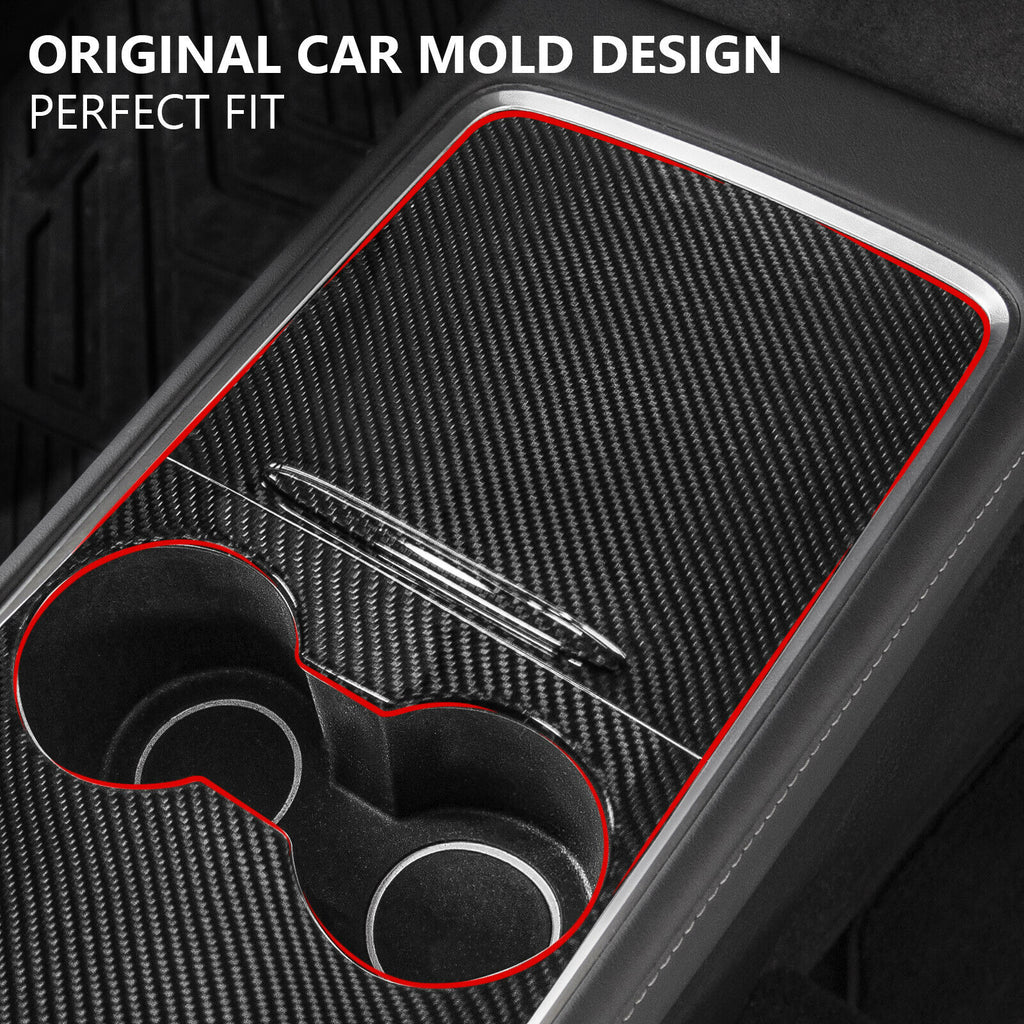 Brand New 2021-2023 Tesla Model 3 & Model Y Real Carbon Fiber Center Control Panel Cover Kit