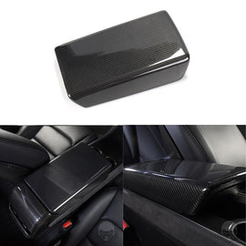 Brand New Real Carbon Fiber Center Console Armrest Box Cover For 2017-2025 Tesla Model 3 & Model Y