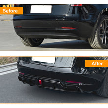 Load image into Gallery viewer, BRAND NEW 2017-2023 Tesla Model 3 Rear Bumper Lip Kit W/ LED Light Painted Black