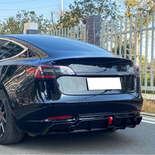 Load image into Gallery viewer, BRAND NEW 2017-2023 Tesla Model 3 Rear Bumper Lip Kit W/ LED Light Painted Black
