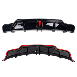 BRAND NEW 2017-2023 Tesla Model 3 Rear Bumper ABS Diffuser Lip Kit W/ LED Flashing Light Painted Black