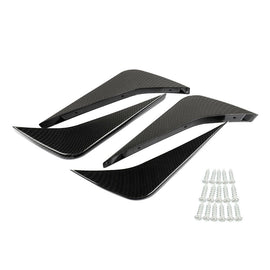 2014-2020 Corvette C7-4PCS Rear Bumper Lower Air Diffuser Fins Carbon Fiber Look