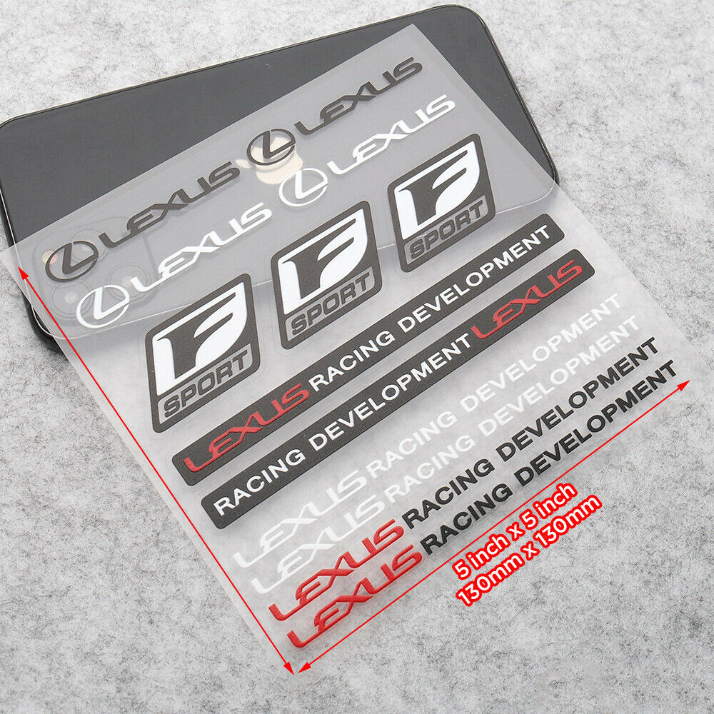 Brand New Lexus F Sport Racing Car Logo Fender Sticker Vinyl 3D Decal Stripes Decoration Gift